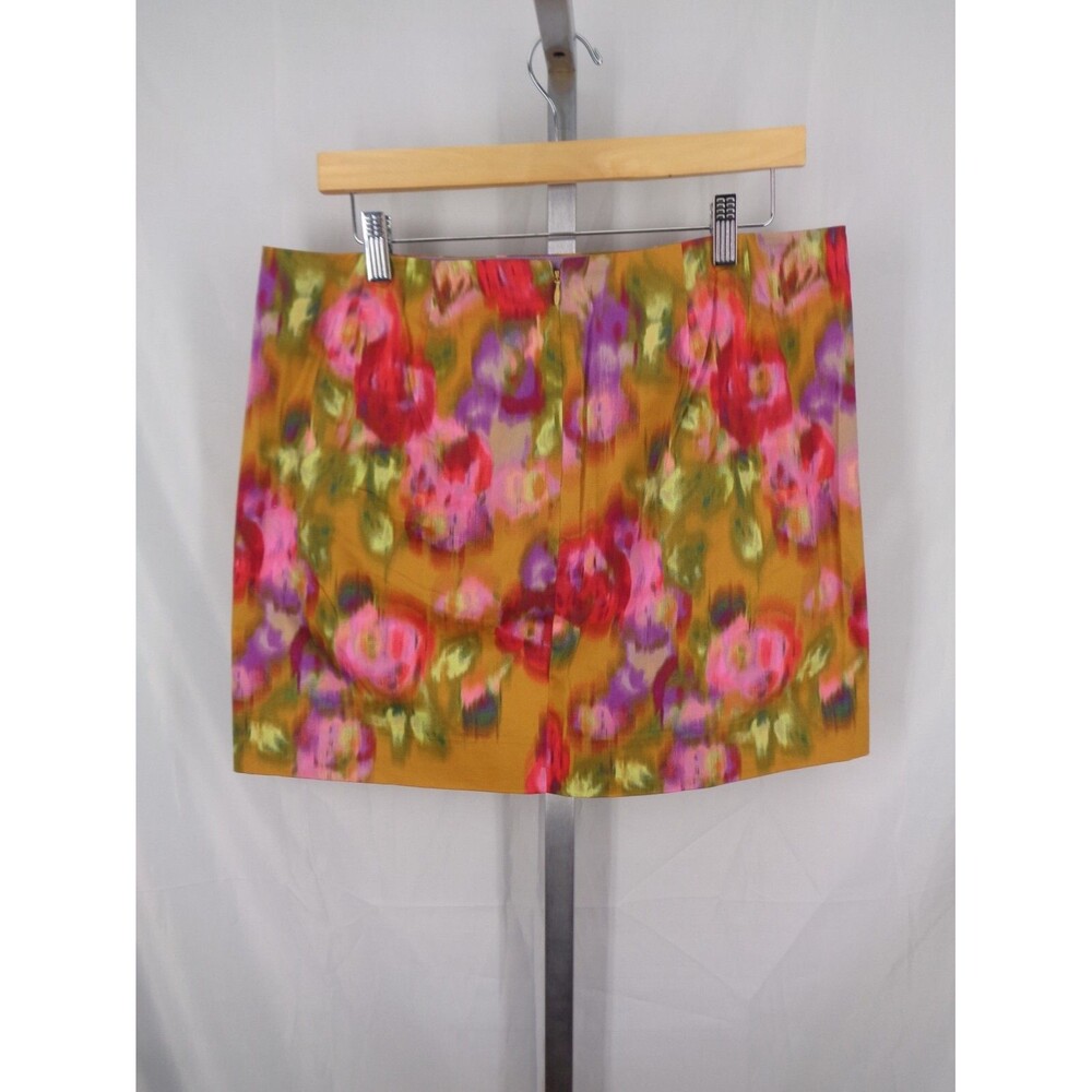J Crew Floral Sateen Mini Skirt Size 10 Blurred Watercolor New - Picture 2 of 6